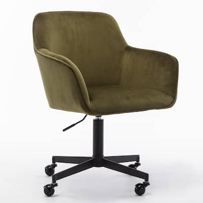 Sylvia Swivel Rolling Velvet Armchair