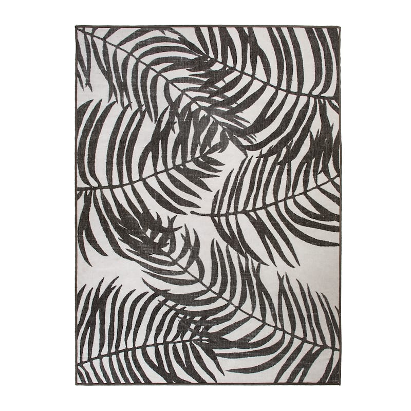 Floral Leaves Flatweave Indoor/Outdoor Area Rug
