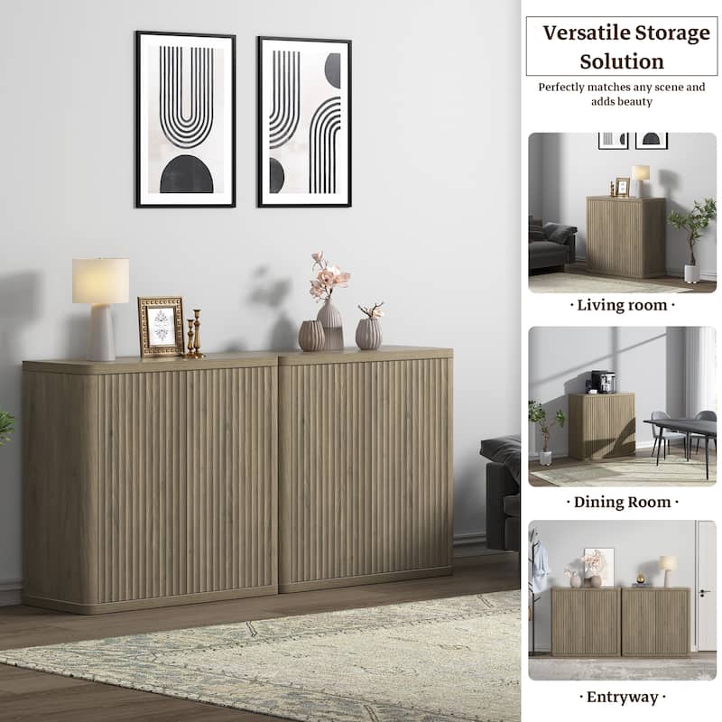 3 Multifunctional and Practical Rounded-Corner Side Cabinets