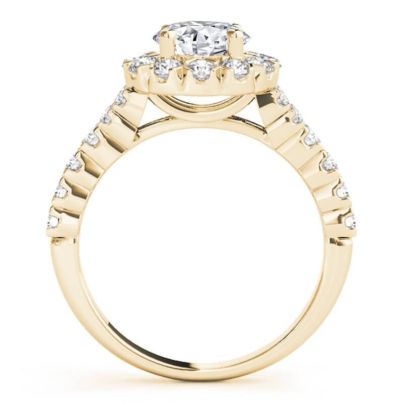 Auriya 14k Yellow Gold Lab Grown Round Diamond Halo Engagement Ring 0.50 to 5.00 ct. tw. (F-G VS)