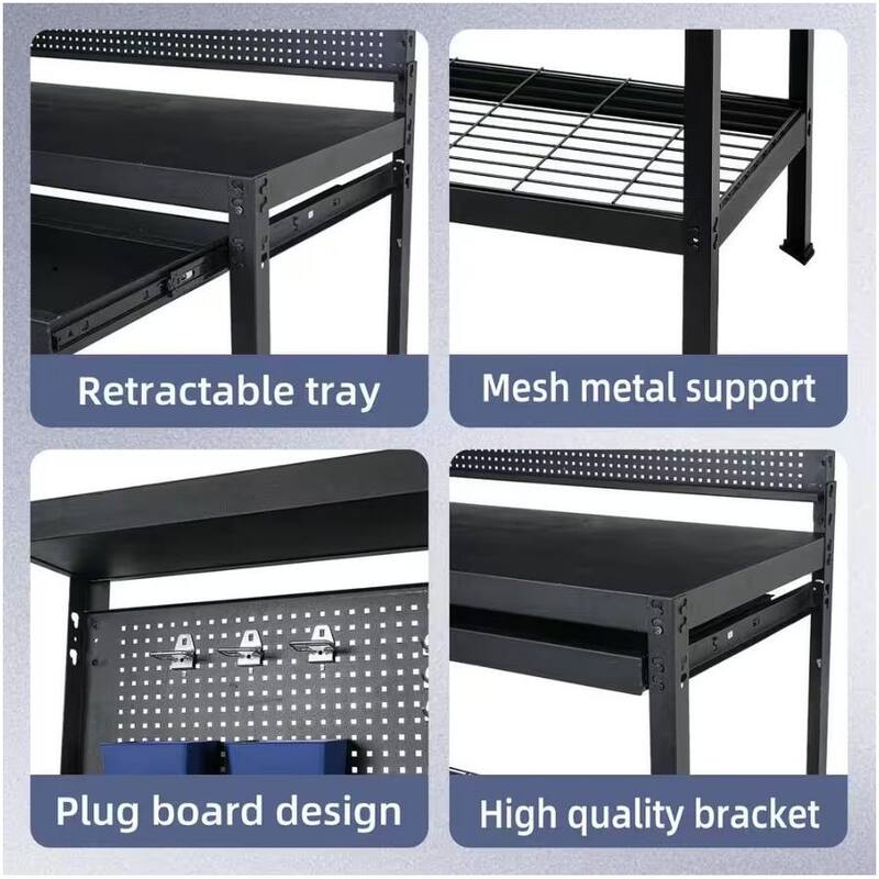 Tools Cabinet Work Table with Metal Top and 1-Drawer