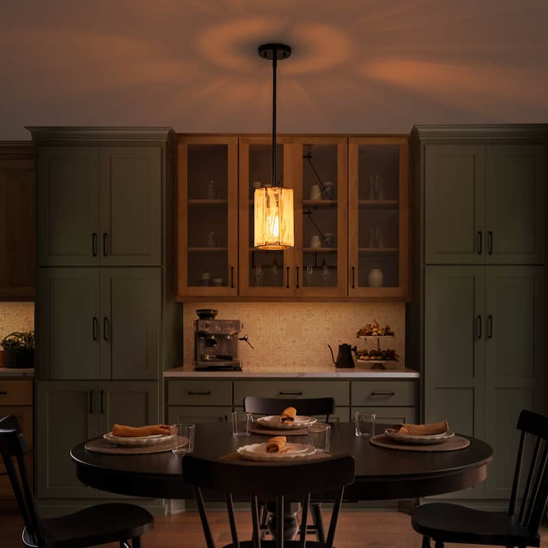 Cloudy White Glass Black Pendant Lighting Modern for Kitchen Island