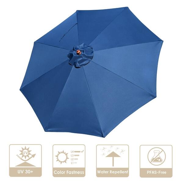 9 ft market patio umbrella replacement cover canopy MASTERCANOPY for 8 Ribs-Creamy White Canopy Only perfectly adapted to (2m/2 Patio Umbrella Replacement Canopy 7ft/7.5ft/8ft/9ft/10ft/12ft/13ft,