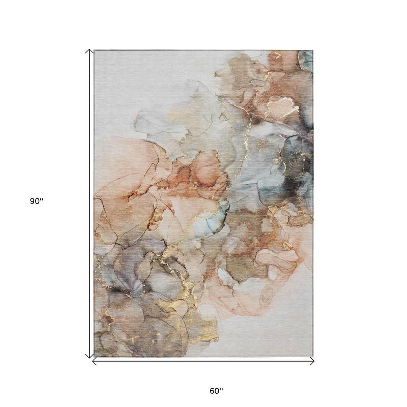 Elfi Modern Art-Inspired Weather Resistant Blended Style Outdoor Rug
