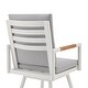 preview thumbnail 3 of 9, Crown Outdoor Patio Swivel Bar Stool in Black Aluminum with Wood Accent and Dark Gray Cushions - 30" Bar Height