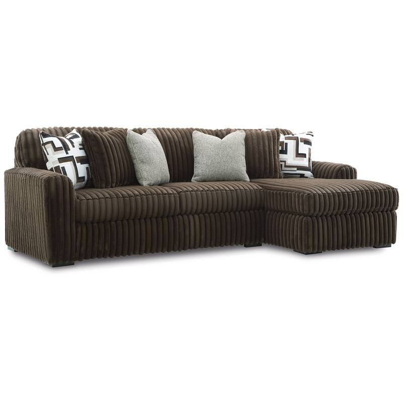 Signature Design by Ashley Midnight-madness Brown 2-Piece Sectional Sofa with Chaise - 120" W x 65" D x 40" H