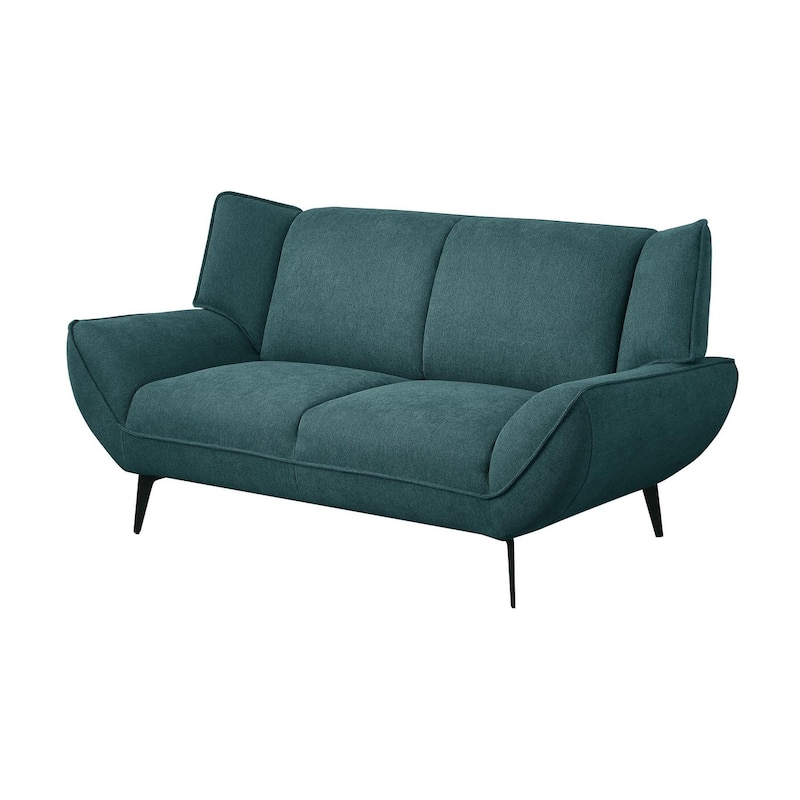 Logan Teal Blue Flared Arm Loveseat