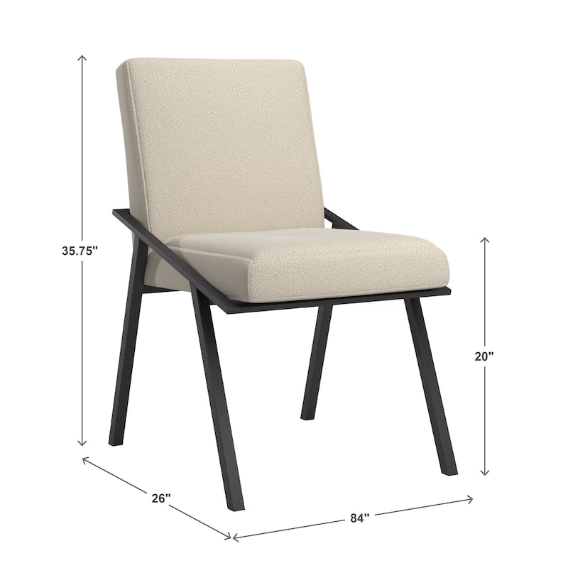 Ditmars Black Finish Metal Ivory Fabric Dining Chair (Set of 2) by iNSPIRE Q Modern