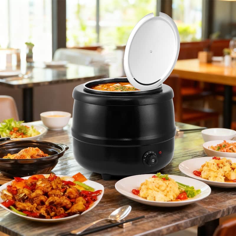 Portable Electric Drum-Type Soup Food Warmer for Restaurant, Buffet, Catering