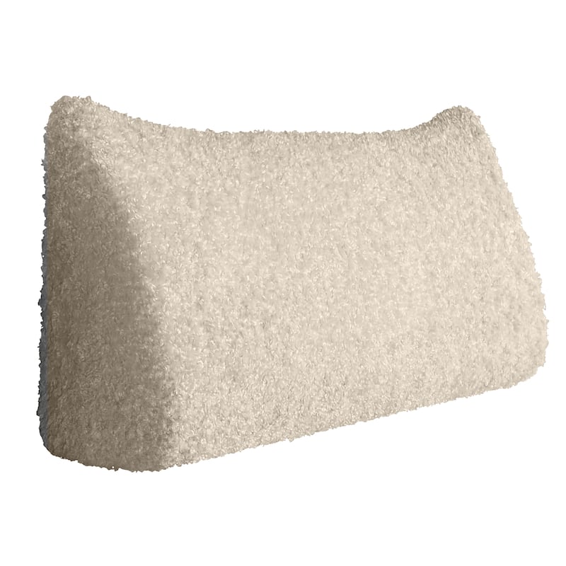 WOWMAX Bed Rest Wedge Bolster Daybed Dorm Bunk Bumper Reading Pillow - Queen - Ivory
