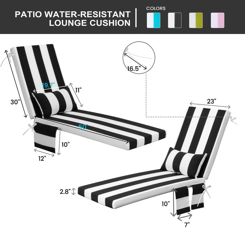 Pellebant Outdoor Lounge Chair Cushions with Pillow