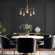 preview thumbnail 6 of 13, Haye Modern Gold 5-Light Wheel Glass Chandelier for Dining Room Bedroom - D25" x H16.5"