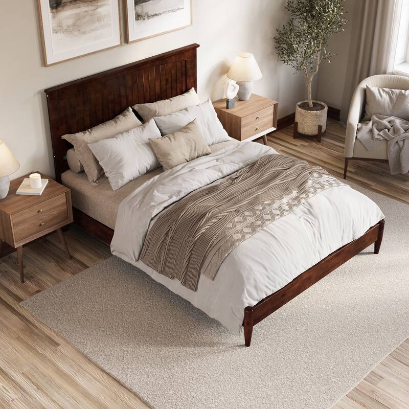 Naples Solid Wood Low Profile Platform Bed