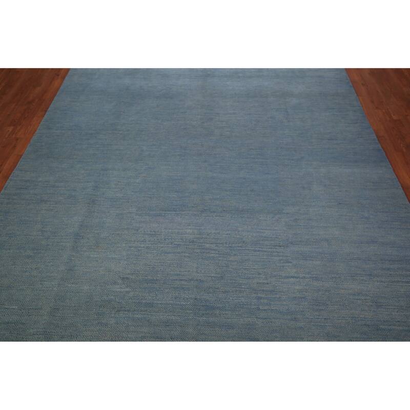 Blue Modern Gabbeh Oriental Area Rug Hand-Knotted Wool Carpet - 6'6" x 9'6"