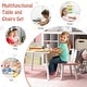 preview thumbnail 10 of 13, Kids Table and Chair Set, 3 Pcs Wooden Play Table and 2 Cute Rabbit Chairs, Solid Wood Legs, Space-Saving