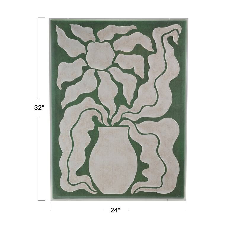 Hand-Painted Acrylic Box Framed Canvas Wall Décor - 24" W x 32" H