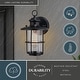 preview thumbnail 2 of 9, VAXCEL Lake Shore 10 in. H 1-Light Black Coastal Outdoor Wall Sconce, Durable Steel, Clear Glass Shade, LED Compatible
