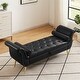 preview thumbnail 36 of 65, Armed Ottoman Bench PU Leather Bench Button Tufted Sofa Stool Bench Footrest Stoolfor Entryway, Living Room and Window dark black