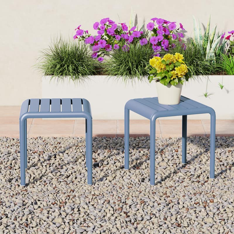 Frond and Form Square Outdoor Side Table (Set of 2)
