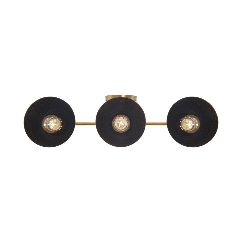 Golden Lighting Shepard 3-light Vanity in Modern Brass and Matte Black shade