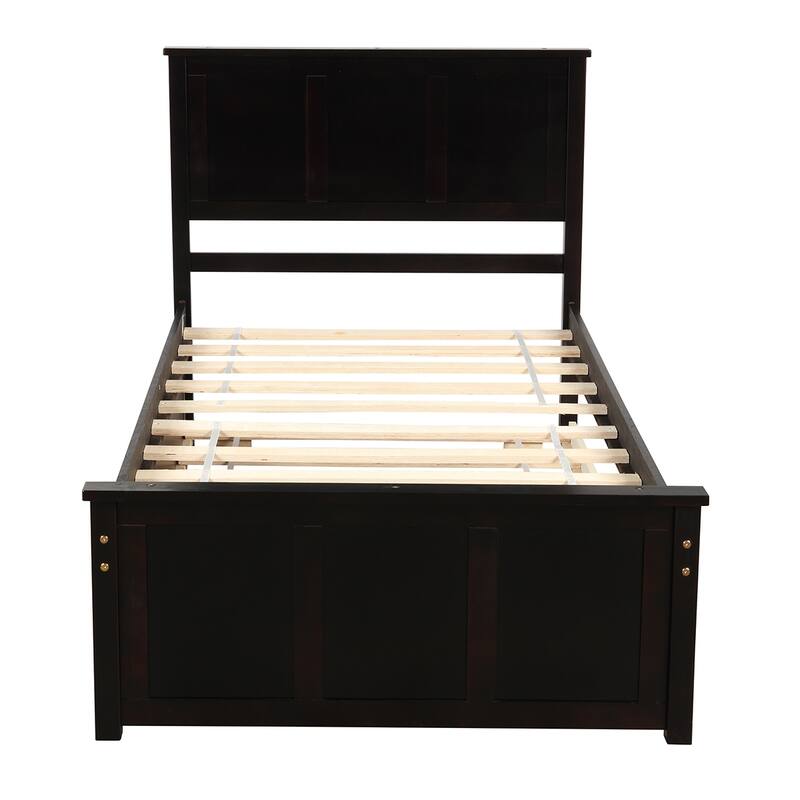Merax Twin Size Platform Bed with Trundle