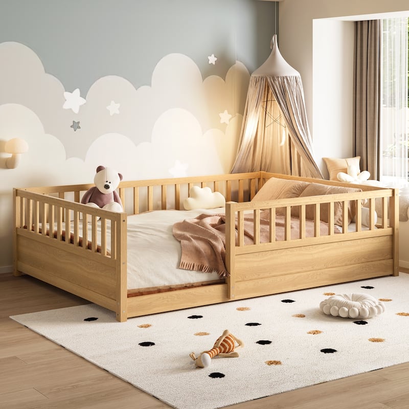 Full Size Floor Bed - Natural