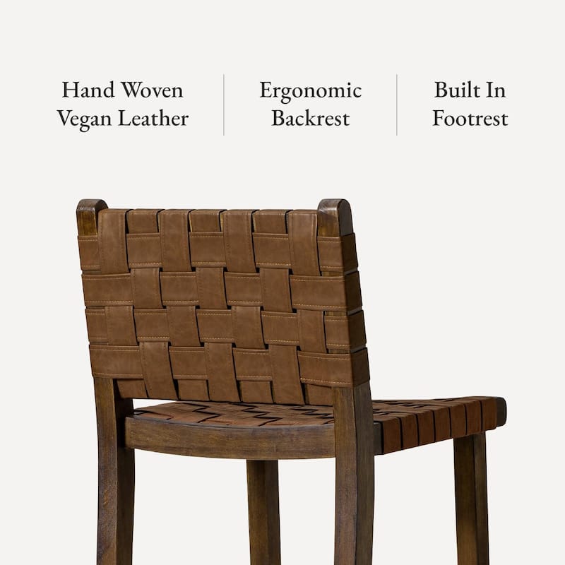 Maven Lane Noah Kitchen Dining Stool with Vegan Leather