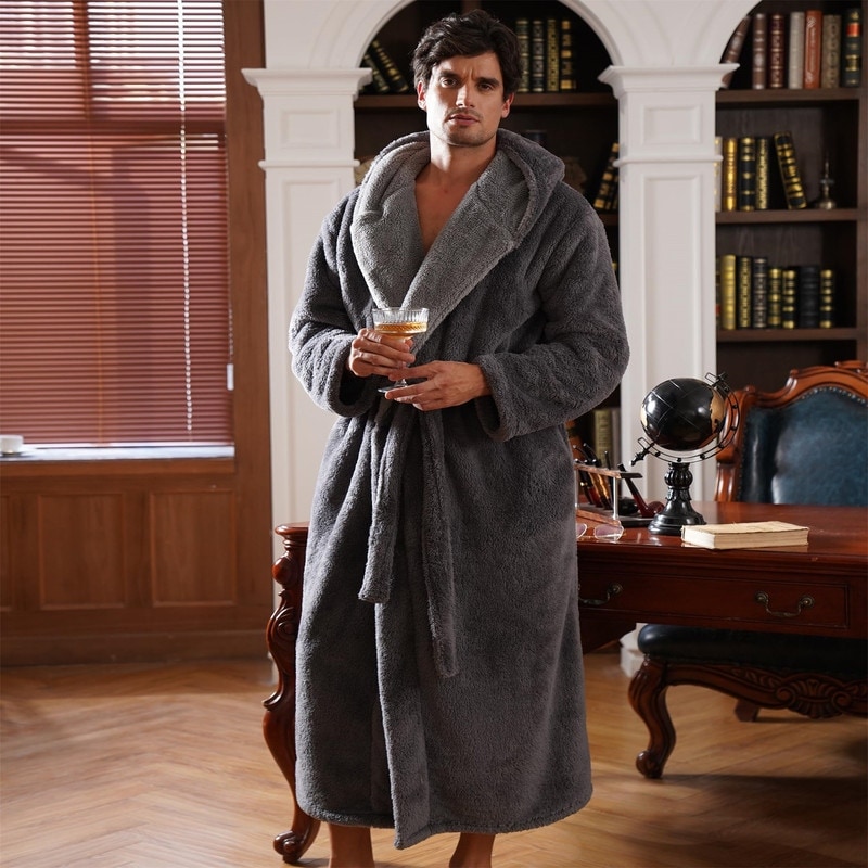Men's Soft Fleece Plush Robe Full