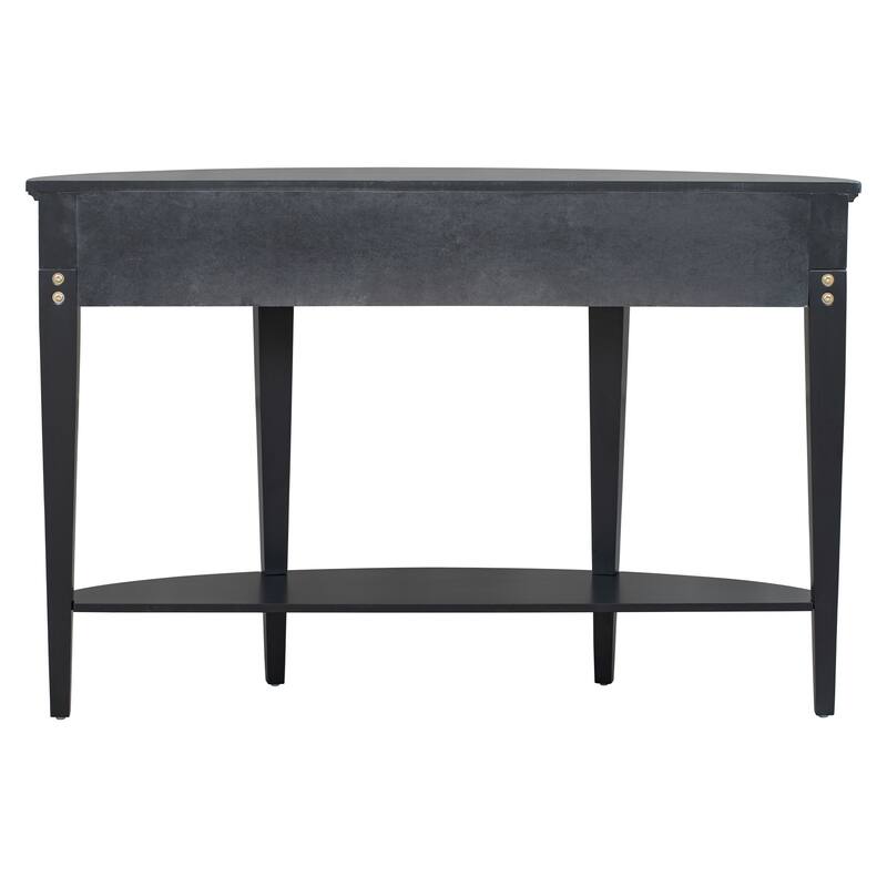 2-door Curved Console Table with Open Style Shelf - 13.70 x 51.10 x 33.40