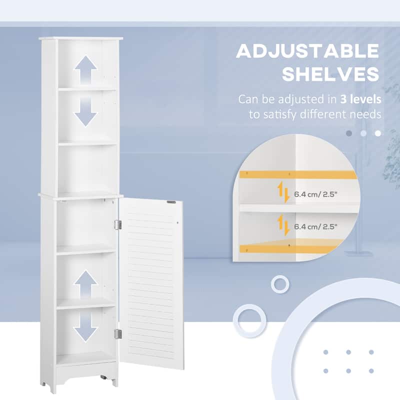 Tower with 3-Tier Open Adjustable Shelf
