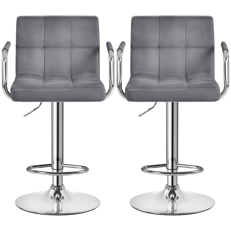 Yaheetech Bar Stools with 360-Degree Swivel and Adjustable Height- Set of 2