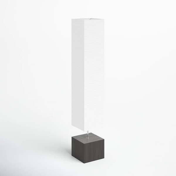 CO Z 2 Light Holmo Rectangular Wood Floor Lamp with Rice Paper Shade Dark Bronze