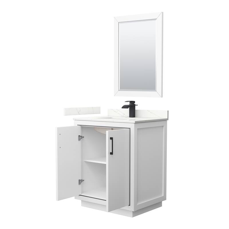 Icon 30-inch Single Vanity, Quartz Top, 24-inch Mirror