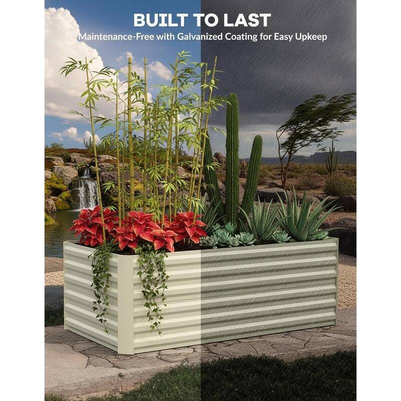 2 PCS Square Galvanized Raised Garden Beds,Rust-Resistant