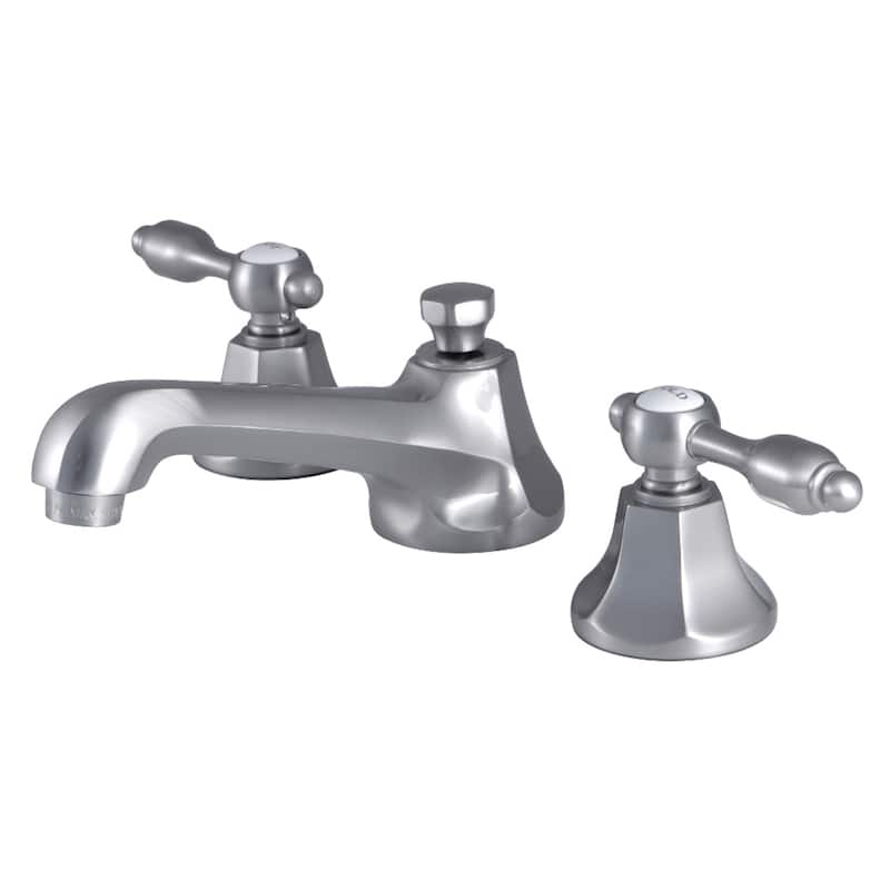 Tudor Widespread Bathroom Faucet with Brass Pop-Up in Brushed Nickel - Brushed Nickel