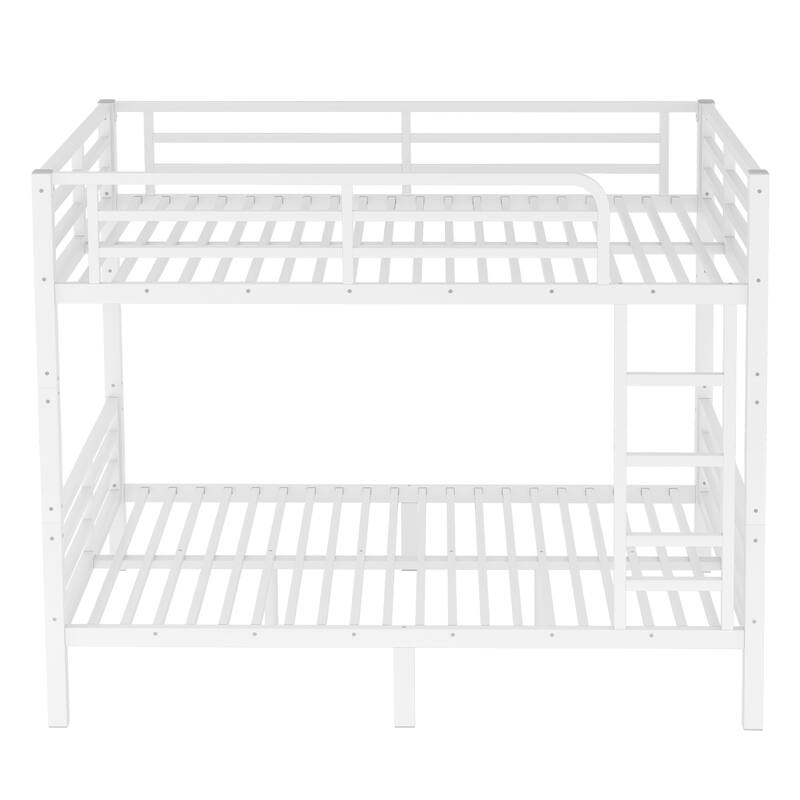 Twin XL over Twin XL Metal Bunk Bed for Teens and Adults, Space-Saving/Noise Reduced, White