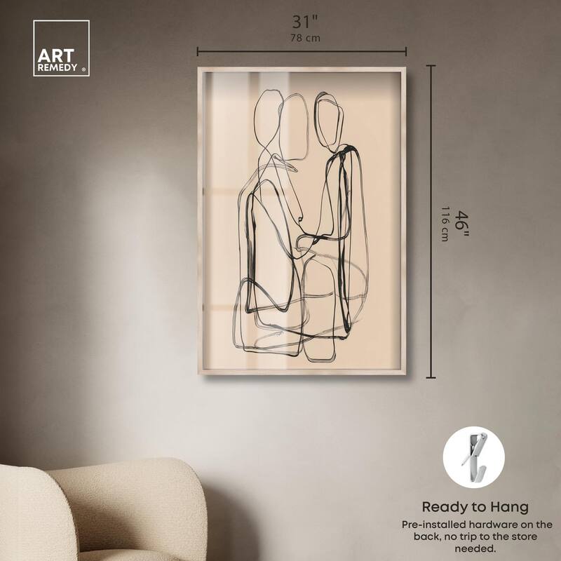 Embrace of Lines III Shadowbox by Art Remedy