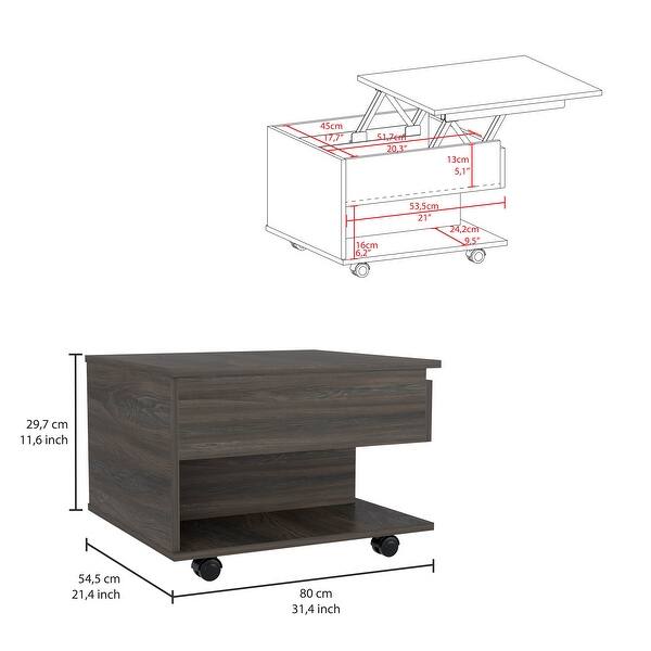 Lift Top Coffee Table, Casters, One Shelf Bed Bath & Beyond 38234087