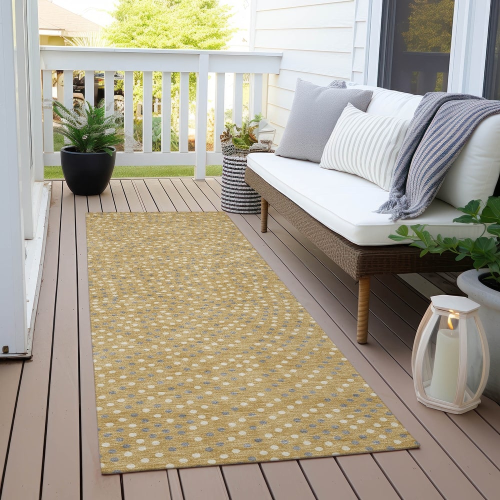 Machine Washable Indoor/ Outdoor Modern Dotty Chantille Rug