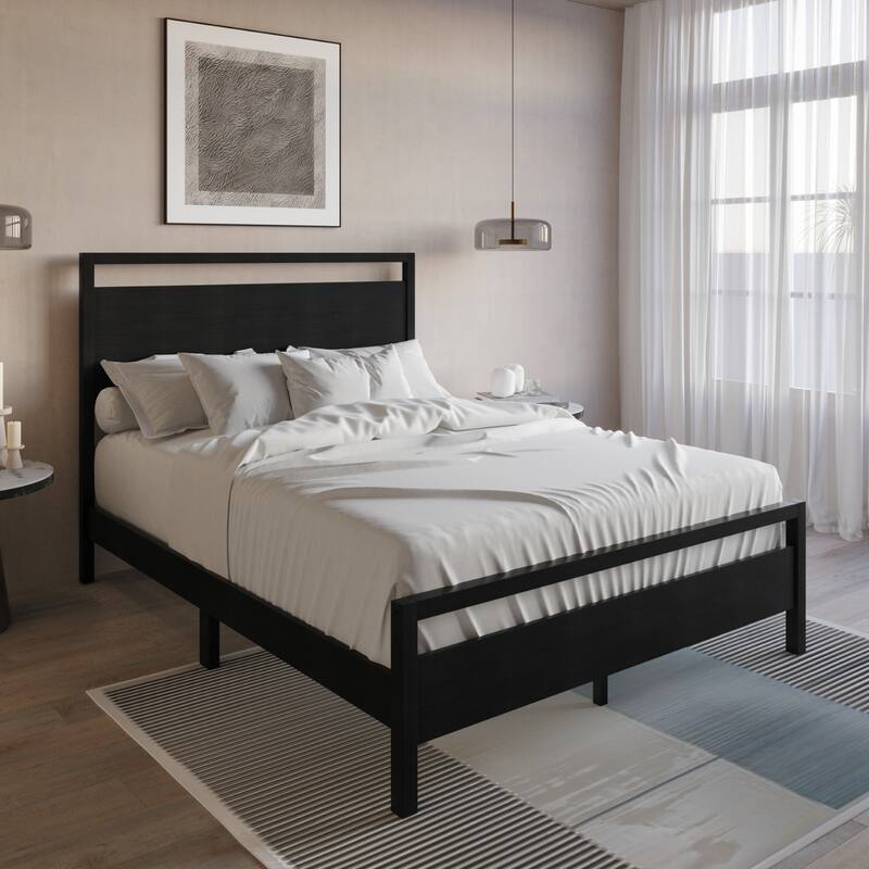 Clayfell Ontario Solid Wood-Look Panel Bed
