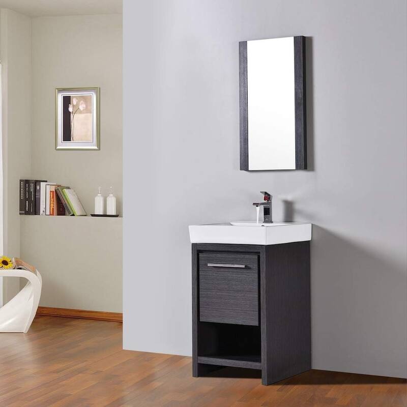 Blossom Milan 20-Inch Bathroom Vanity with Ceramic Sink and Mirror Set