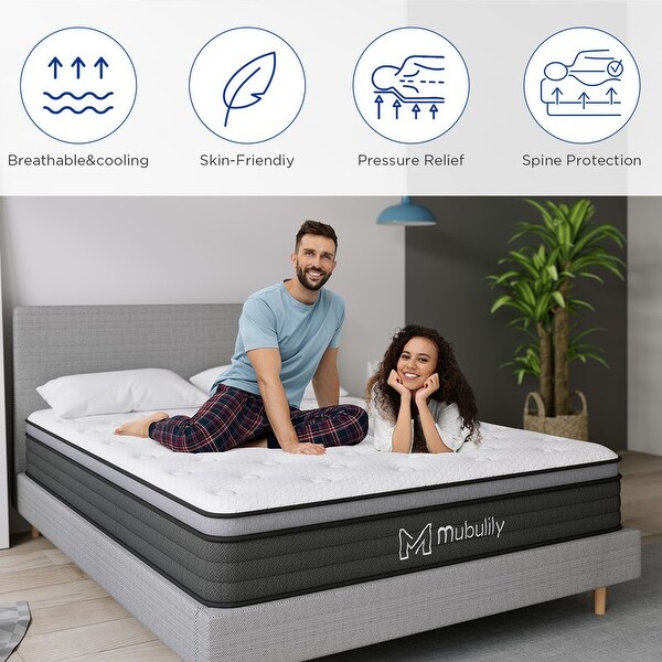 12 in Hybrid Mattress in a Box, Gel Memory Foam, Motion Isolating