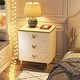 preview thumbnail 25 of 23, 3-Drawer Nightstand, Luxury Bedside Table End Table with Storage Drawers and Golden Legs