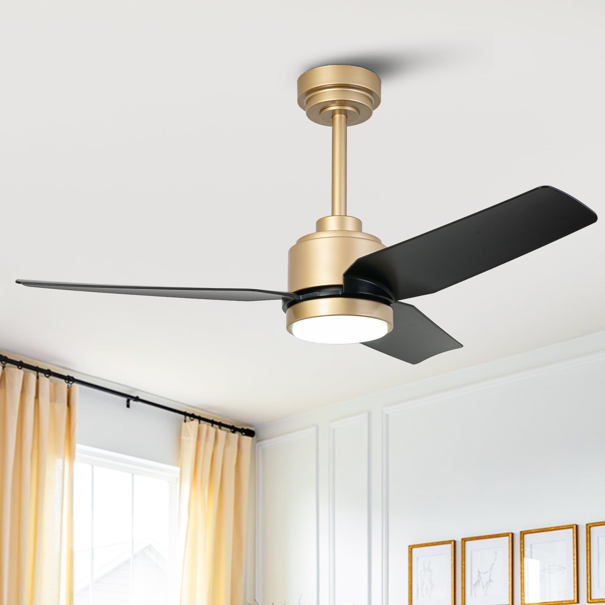 Vaczon Modern 42" Gold ABS Intergated LED Smart Ceiling Fan with Light and APP Control