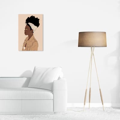 Wynwood Studio Canvas Fashion and Glam Her Tan Jacket Brown and Metallic Gold Glam Wall Art Canvas Print