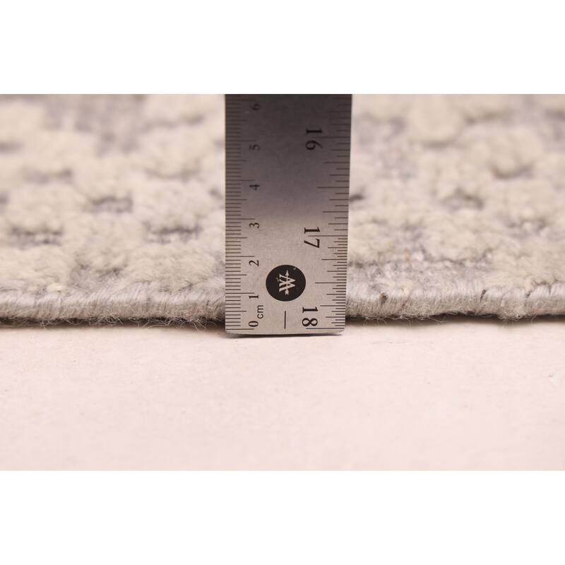 ECARPETGALLERY Hand-knotted Tangier Light Grey Wool Rug - 8'3 x 10'3
