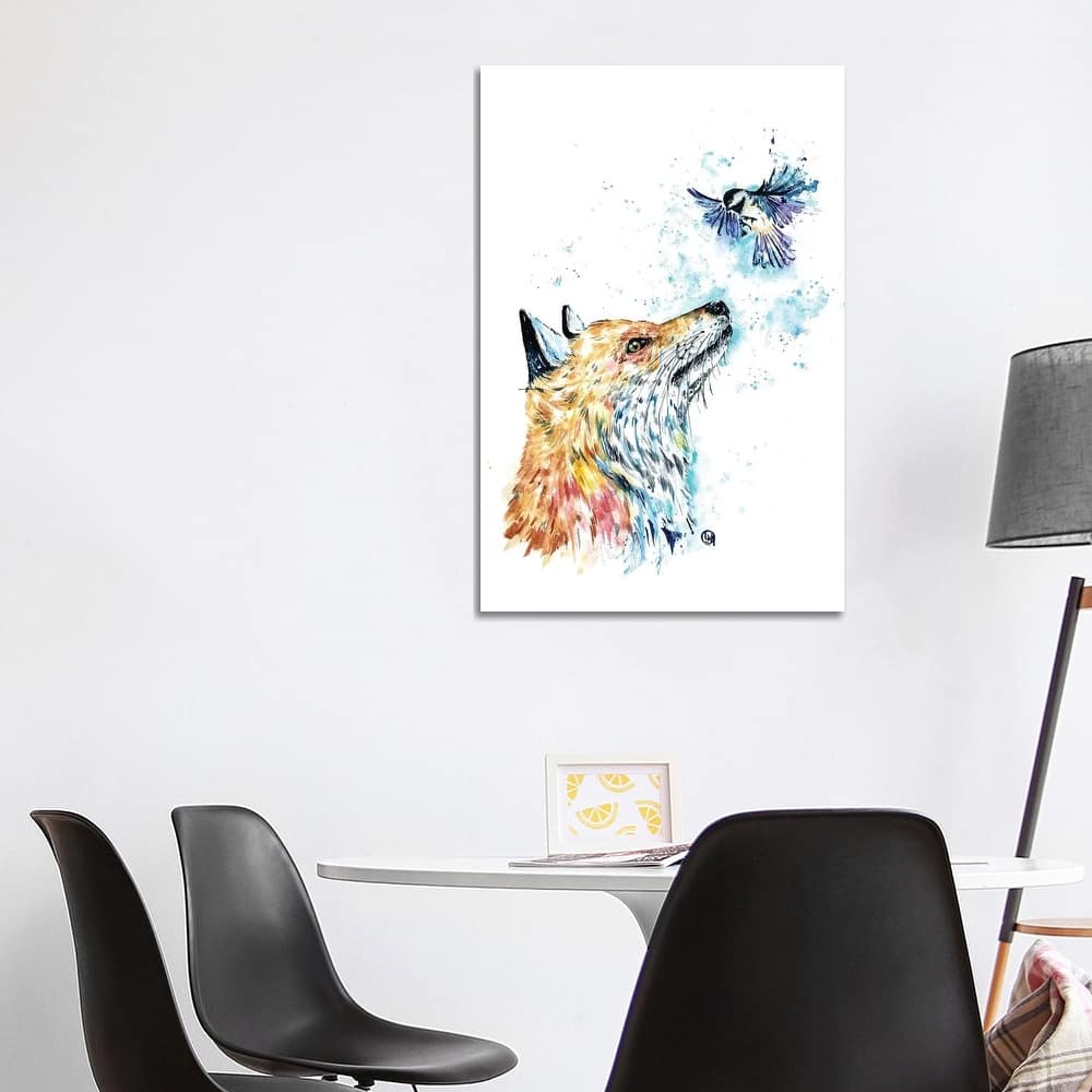iCanvas "Fox and Chickadee" by Lisa Whitehouse Canvas Print