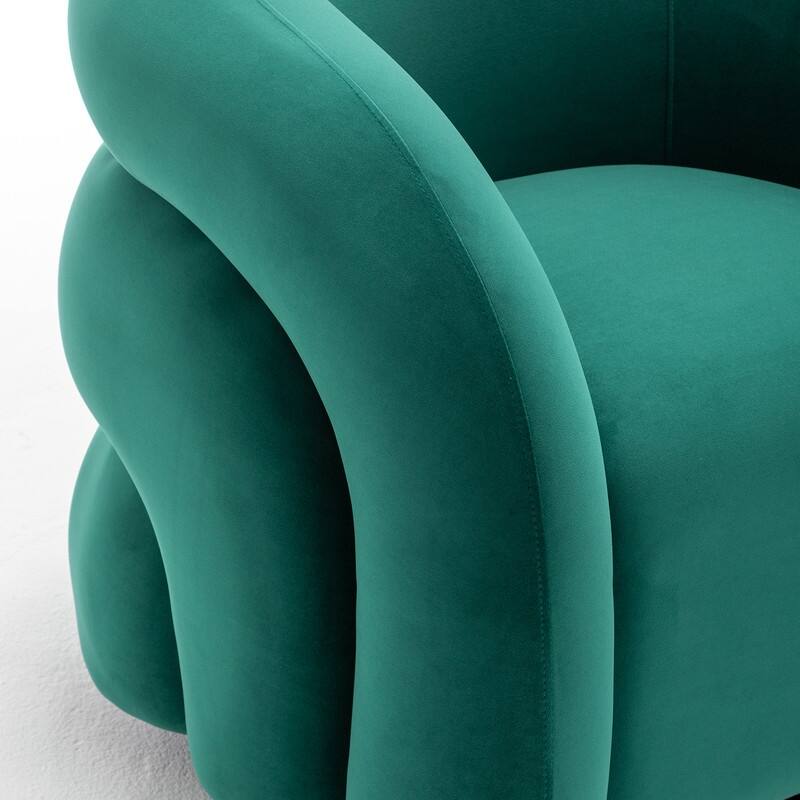SEYNAR Modern Glam Velvet 360 Degree Swivel Accent Armchair with Tufted Back Set of 2