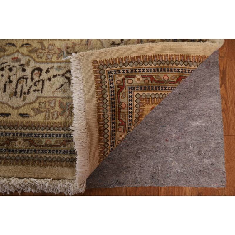 Hand Knotted Oriental 100% Wool Carpet Traditional All-Over Beige & Ivories Tabriz Area Rug - 18' 2'' X 13' 1''