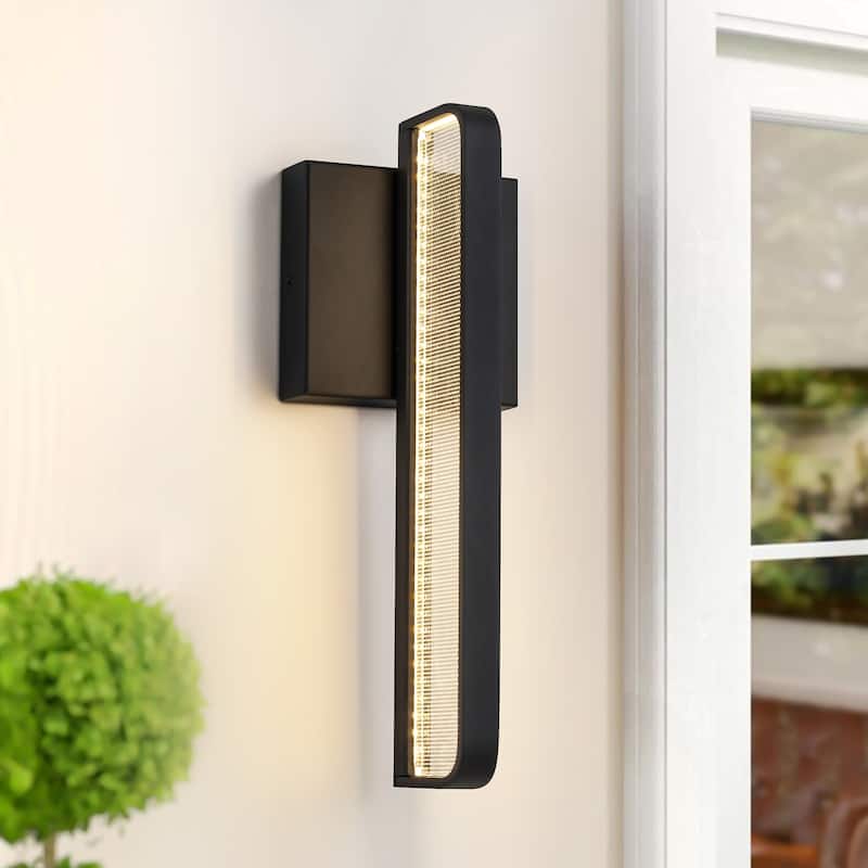 13 in. Modern Black Outdoor Wall Sconce Lighting Waterproof IP54 Integrated LED 3000K Wall Light